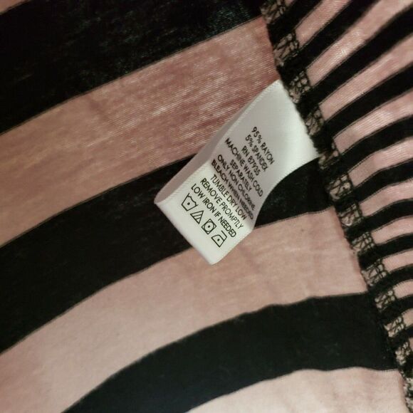 LOGO by Lori Goldstein Knit Stripe Top  Contrast Side Long Sleeve shirt - Picture 5 of 8